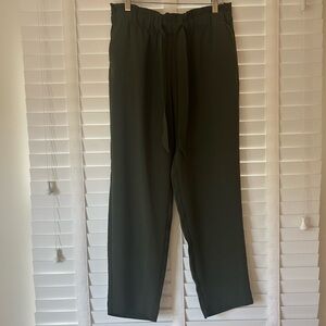 LOFT Pants Olive Green Waist Tie Straight Leg Pants Small